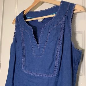 Boded Abigail Blue Dress Linen, Lace Details
